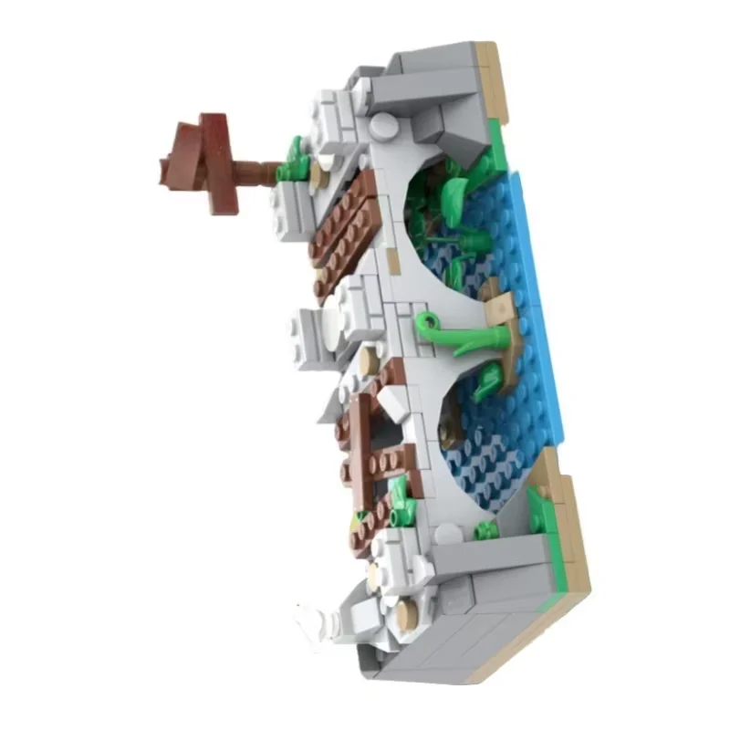 

Model of a collapsed medieval bridge. MOC small particles. 135 pieces assembly toy building set. Suitable for all enthusiasts wh