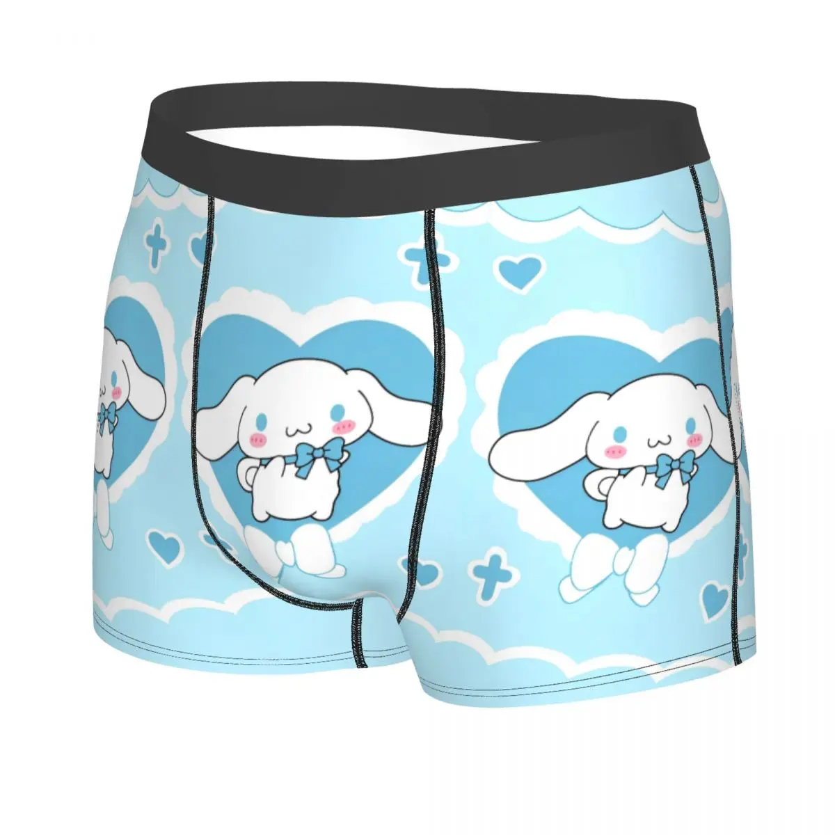 Men's Sanrio Kawaii Cinnamoroll Long Underwear Funny Boxer Shorts Panties Homme Polyester Underpants Plus Size