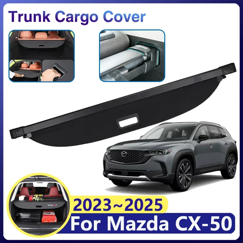 

for Mazda CX-50 2023 Accessories 2024 2025 Car Trunk Curtain Cargo Cover Mat Trey Retractable Security Partition Luggage Storage