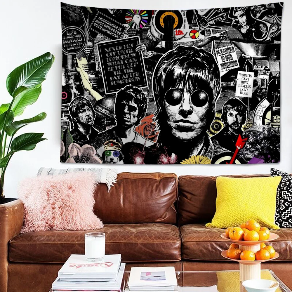 

Rock O-Oasis Band Knebworth 1996 Anime Tapestry For Living Room Home Dorm Decor Home Decor