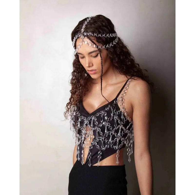 Body Jewelry Chest Chain head ornament Sexy Bikini Bra Skirt chain Chain Nightclub Party Dance Other Colors Can Customized