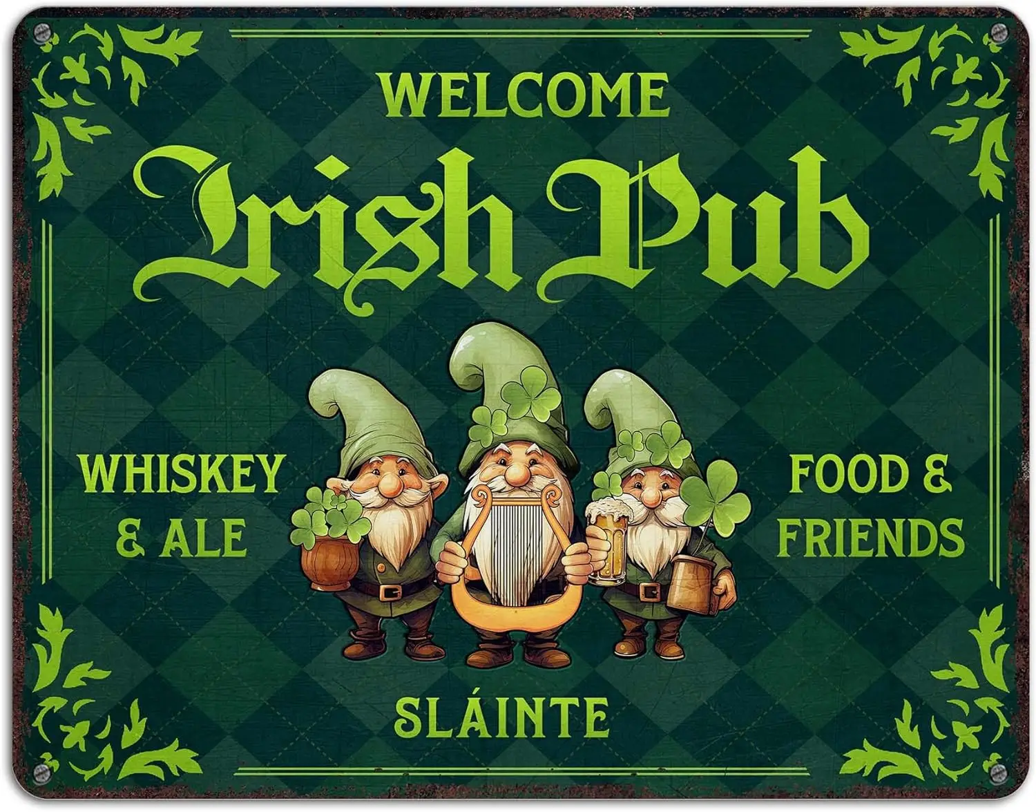 Y1, Kunstvoll gestaltetes, rustikales St. Patrick's Day-Dekor, irische Pub-Blechschilder, Küchen- und Kaffeebar-Dekorationen, Céad Míle Fáilte Glücksbringer