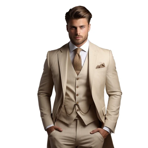Imagen 2 del producto Trajes de moda para hombre, chaqueta Formal de fiesta y negocios, chal con solapa, esmoquin para novio de boda, chaqueta de 3 piezas, chaleco, pantalones