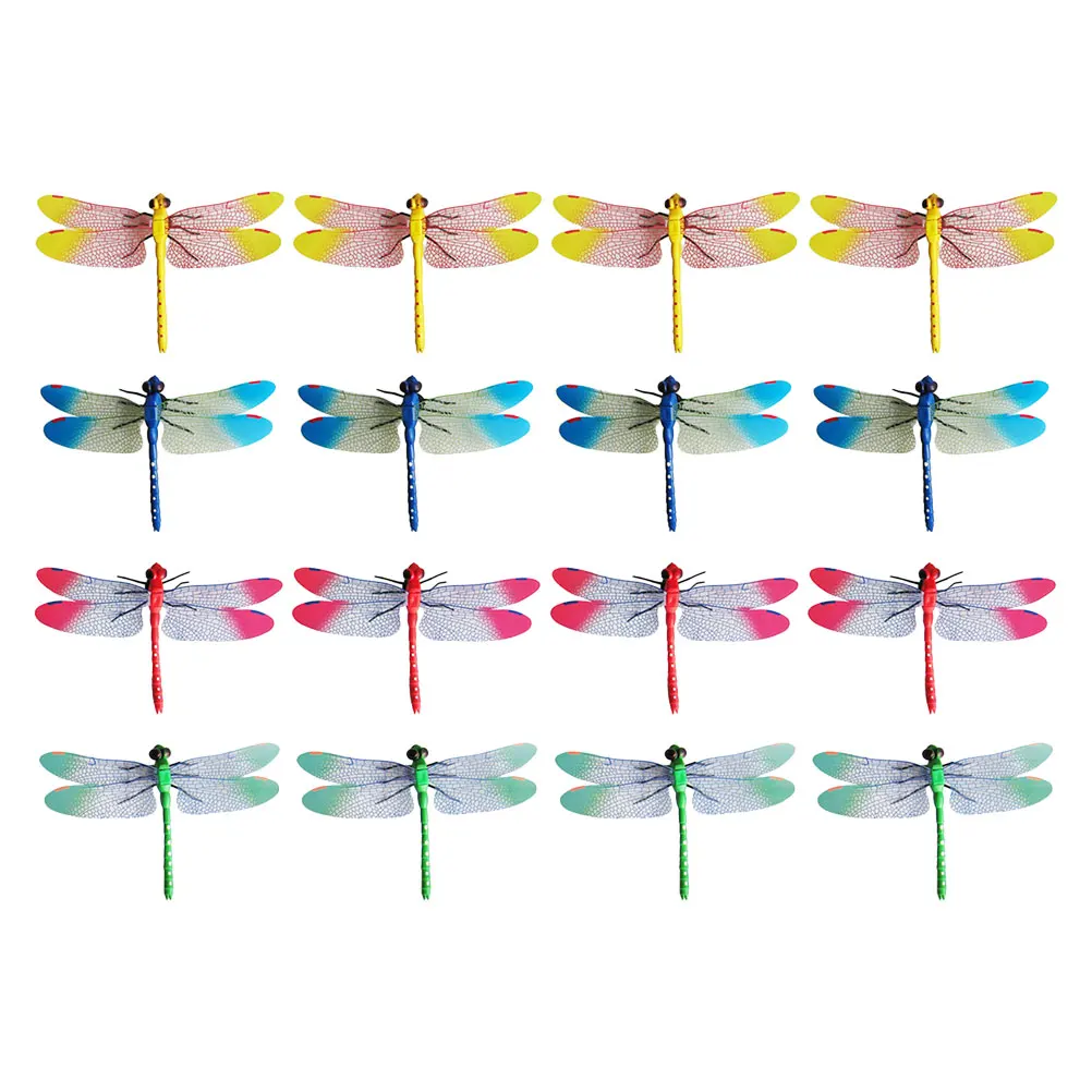 

16 Pcs Curtain Art Simulated Dragonfly Decoration Dragonflies Decorative Props Outdoor