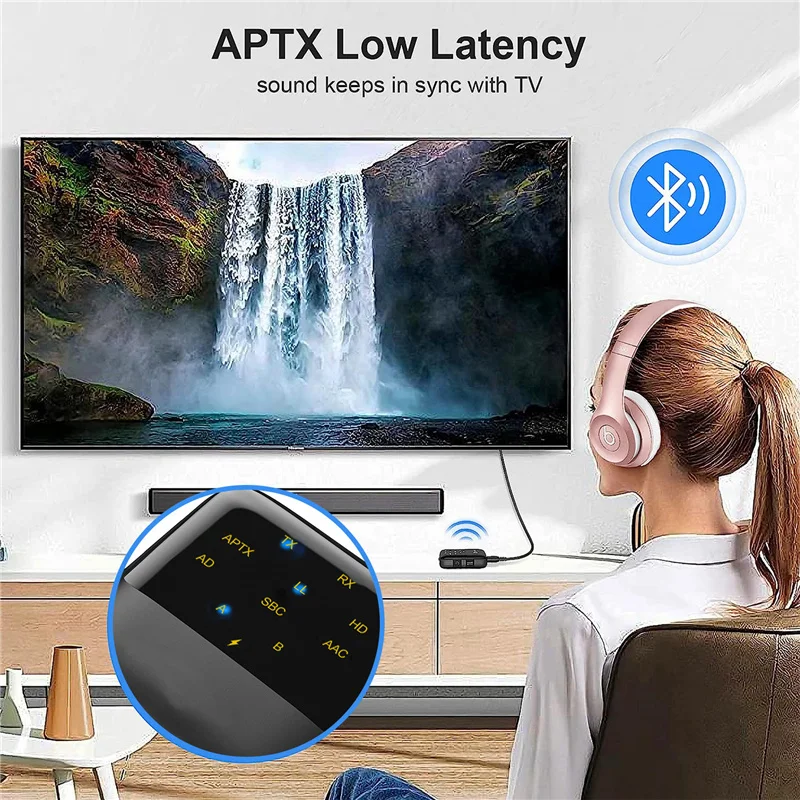 Bluetooth 5.2受信機送信機aptx hd低遅延3.5mm aux 2 in 1ワイヤレスオーディオアダプターカーヘッドフォン用スピーカーtv pc