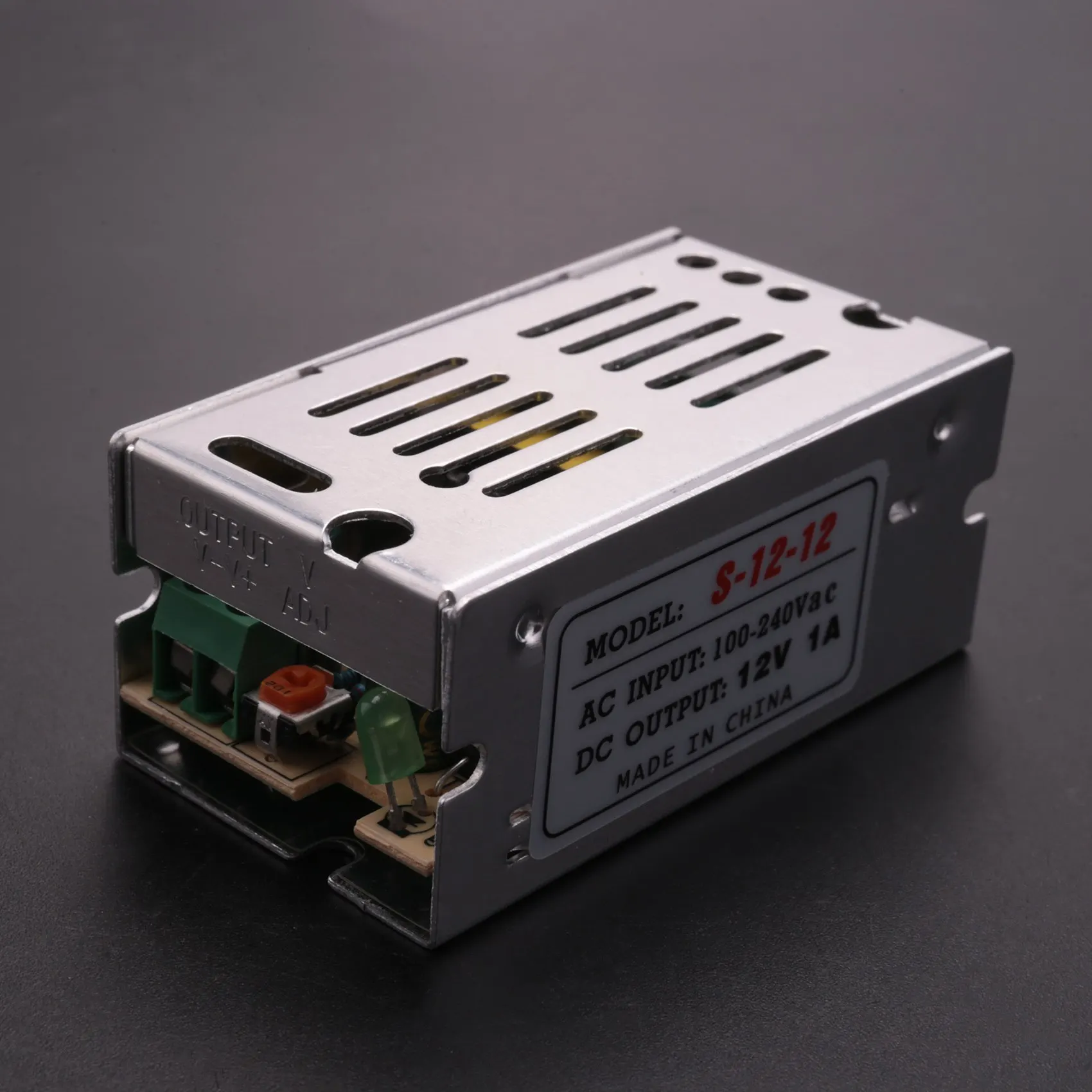 A44M Voltage Transformer Power Supply AC 110/220V to DC 12V 1A Silver