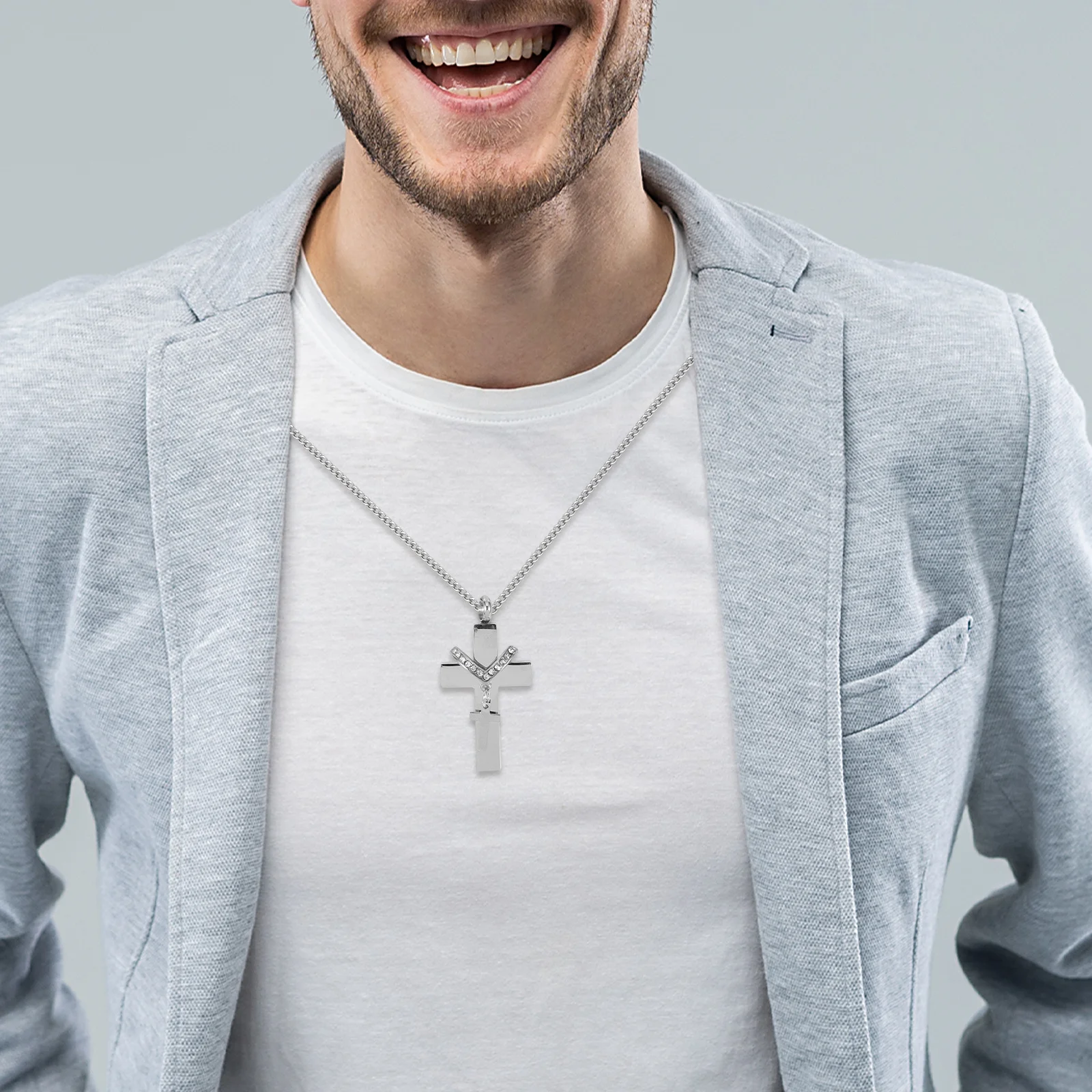 

Stainless Steel Pet Memorial Necklace Cross Urn Pendant Cremation Ashes Keepsake Jewelry for Dogs Cats Pet Urn Pendant Necklace