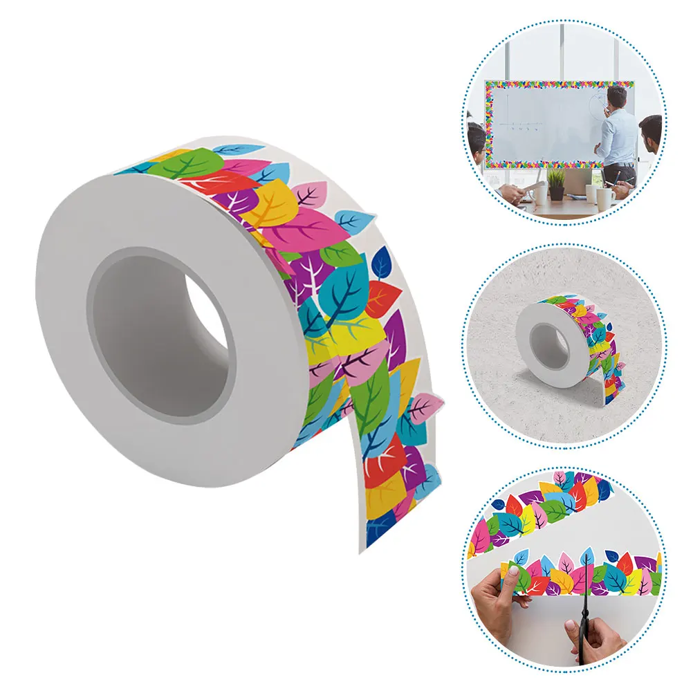 

2 Rolls Delicate Waterproof Adhesive Sticker Pvc Self-adhesive Bulletin Board Border Decorations