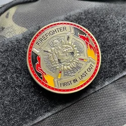 Brave e Fearless Metal Hook & Loop patch allarme antincendio Honor Badge pompiere Morale Badge zaino decorazione Sticker