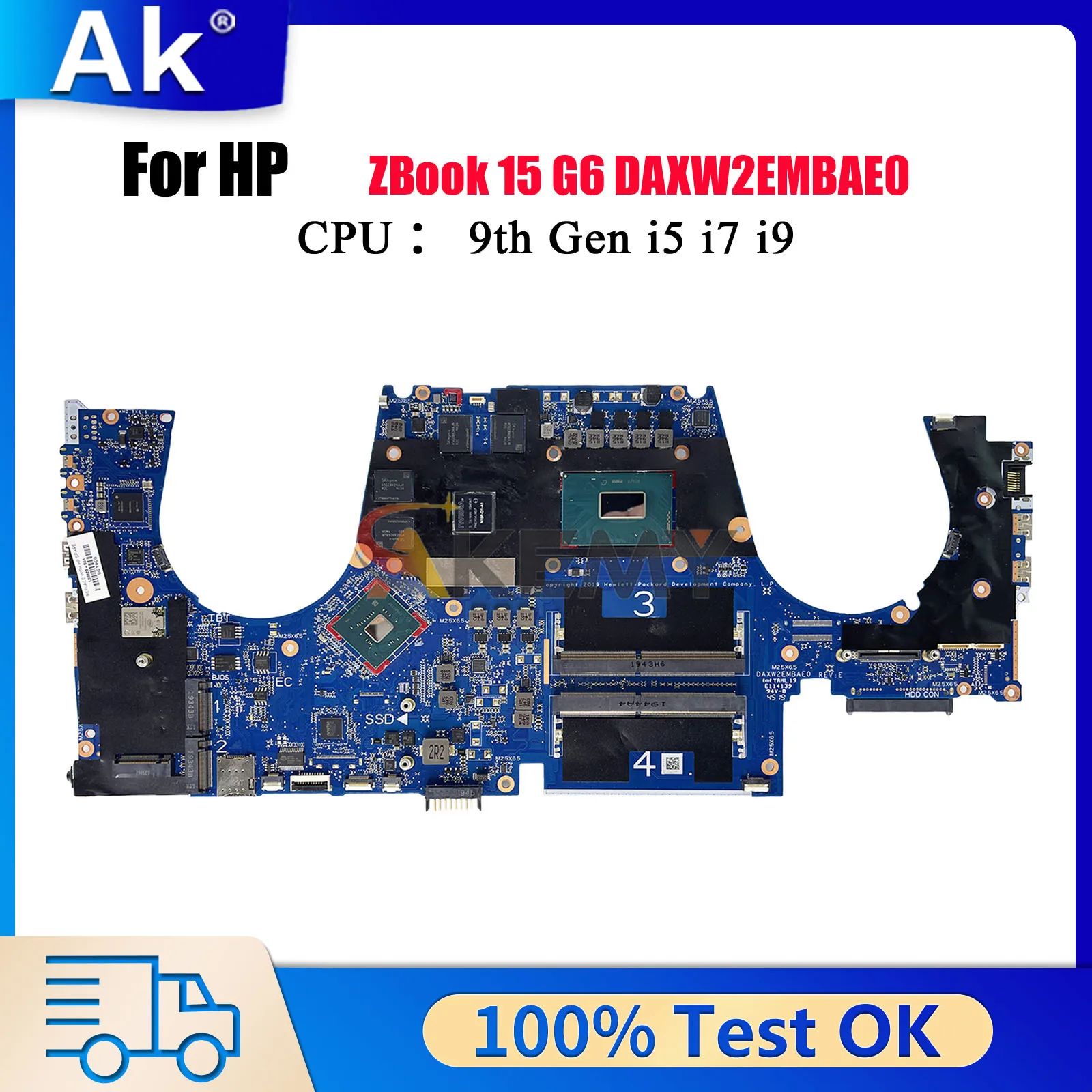 

DAXW2EMBAE0 Материнская плата для ноутбука HP ZBook 15 G6 с процессором i5 i7 i9 T1000 T2000 4 ГБ графического процессора L68825-601 L68848-601 100% полностью протестировано