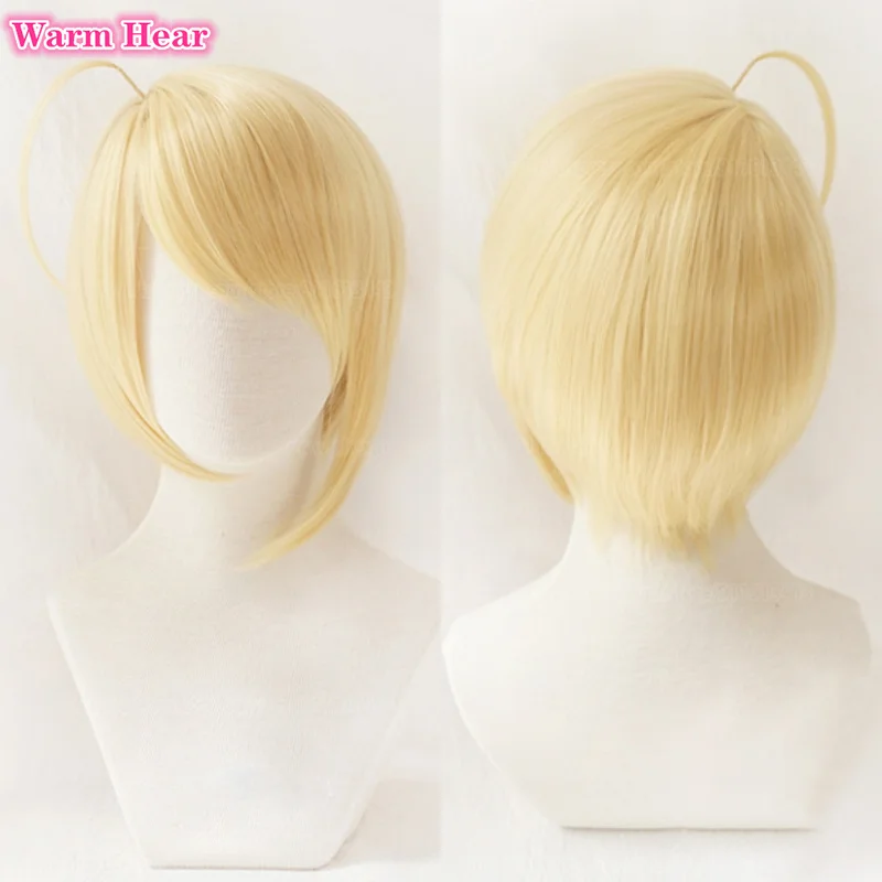 Anime Hotori Tadase Cosplay Wig Kings Chair Wig Short Golden Yellow Heat Resistant Synthetic Hair Wigs + Wig Cap