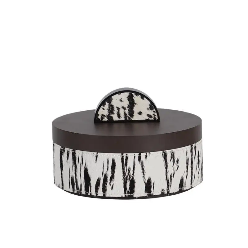 

Italian minimalist wooden horsehair decoration tank storage box ornament tea room study desktop home decoration