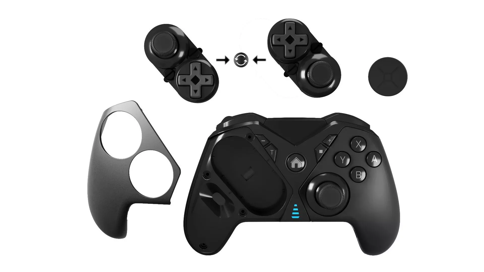 Imagem -06 - Wireless Bluetooth Split Modular Gamepad Controlador Faça Você Mesmo Suporte Motorvibration Turbo para Ps3 Switch Pro Lite Android pc Gamepad S900