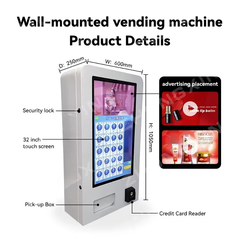 آلة بيع التجميل تدعم بطاقة الائتمان باي بال ودفع الهاتف المحمول وشاشة تعمل باللمس مقاس 32 بوصة #5