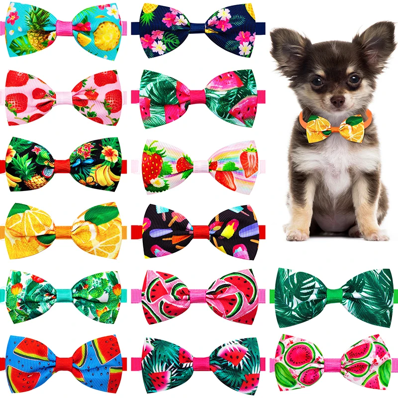 50/100 pces acessórios para cães pequenos do cão do verão bowtie do cão arcos pequenos acessórios para o cabelo do cão do cão gravatas cães grooming para cães pequenos