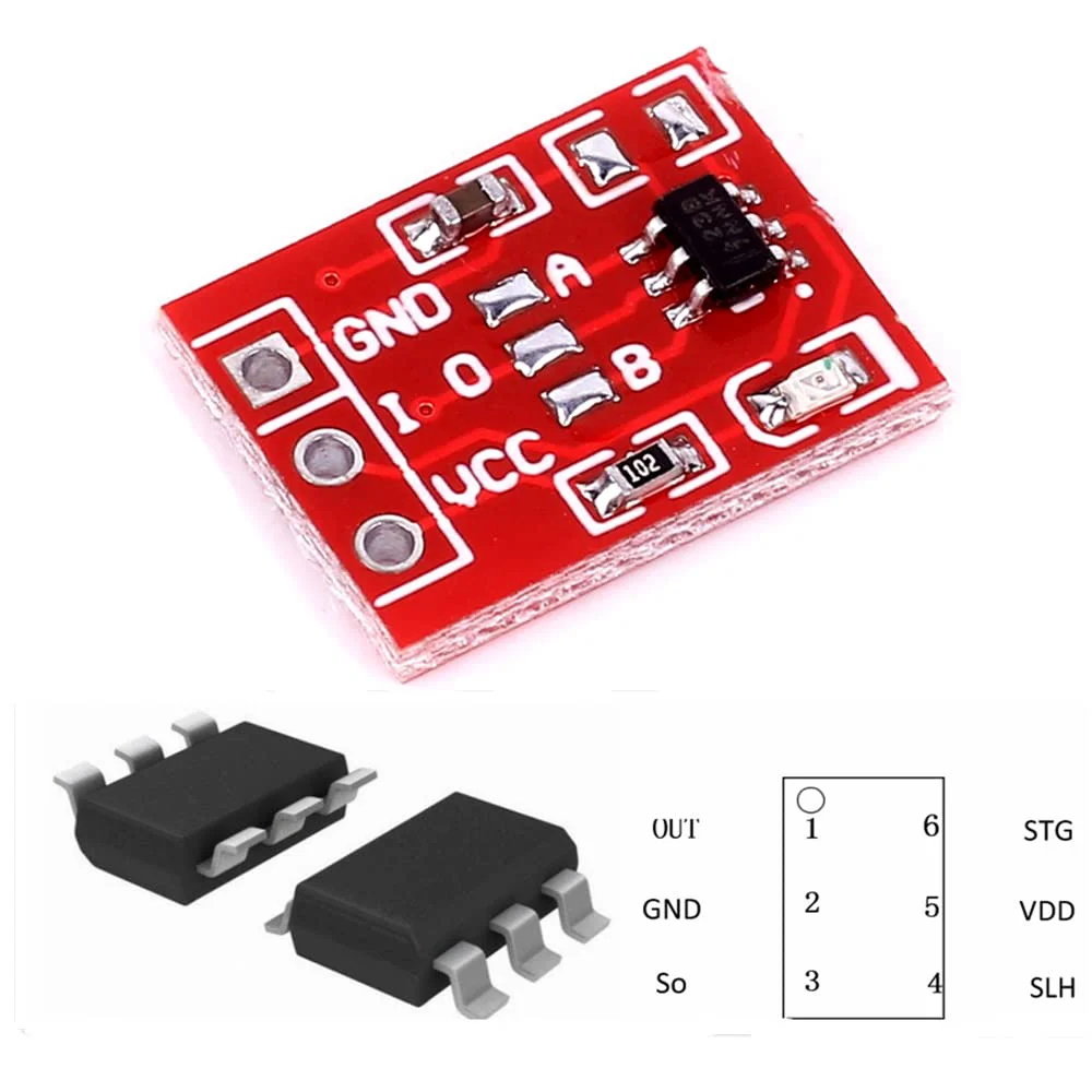 100Pcs TTP223 modulo interruttore a chiave tattile pulsante tattile tipo condensatore sensore interruttore tattile autobloccante a canale singolo