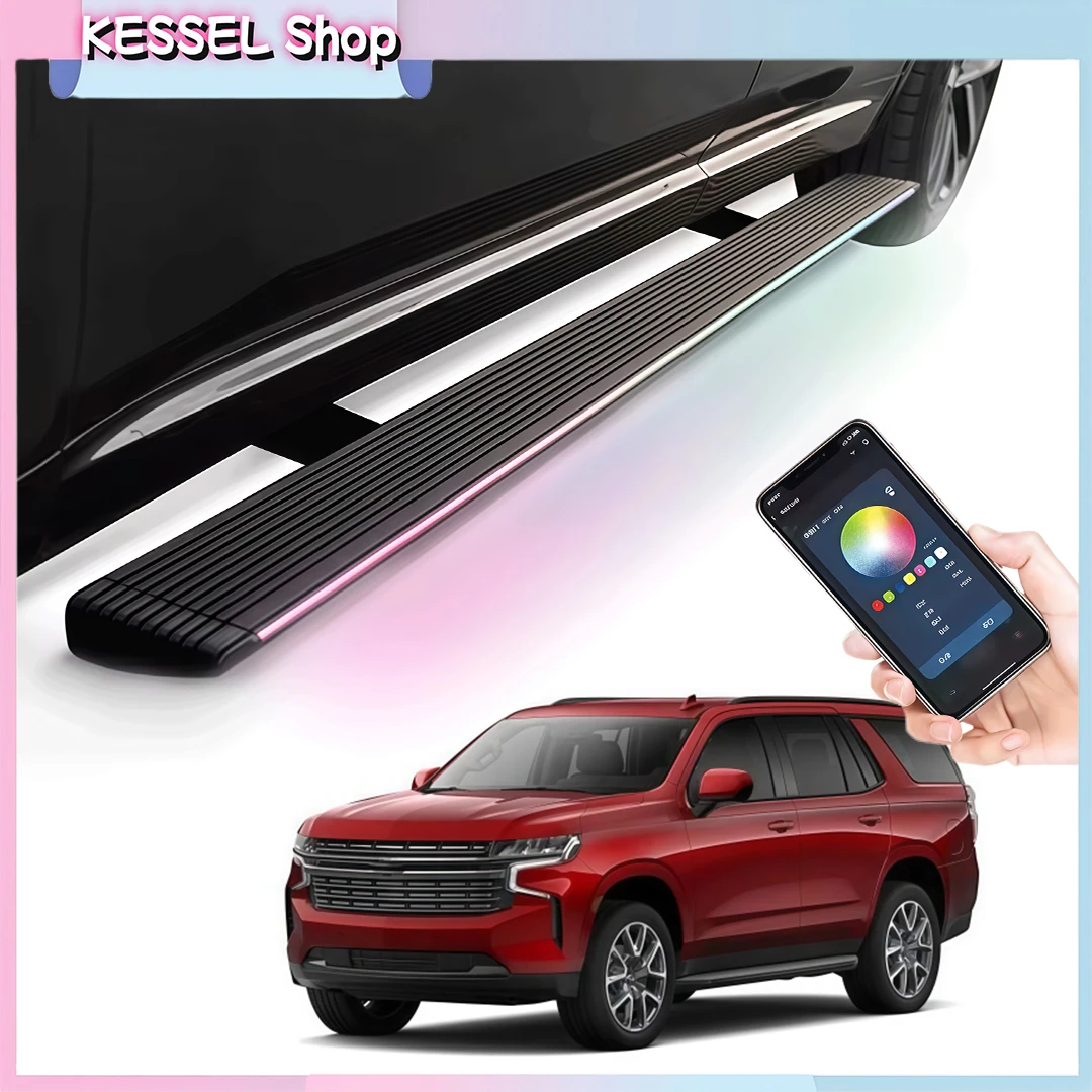 

Deployable Power Side Step with LED Light Electric Running Boards fits for Chevrolet Tahoe 2021-2026 Retractable Truck Steps