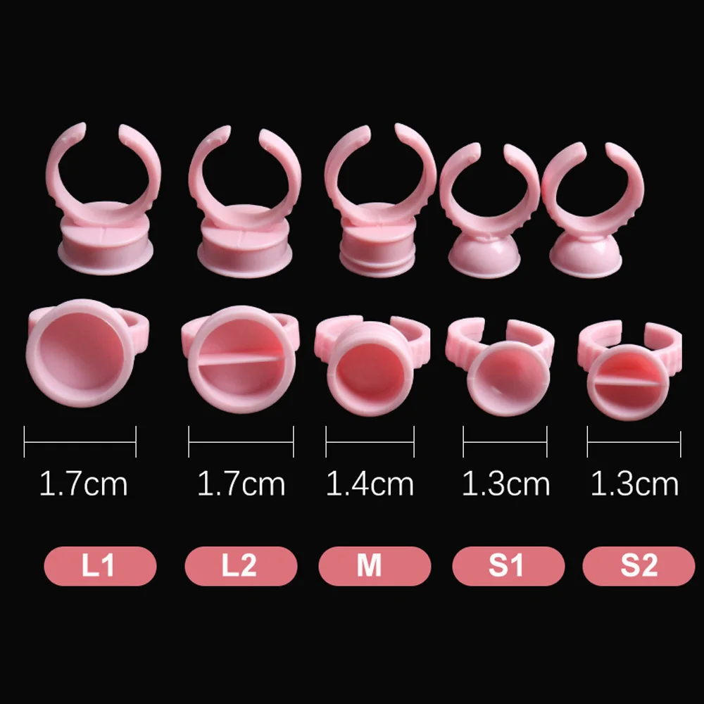 100pcs Pink Tattoo Pigment Caps Permanent Makeup Tools Cups Ink Rings