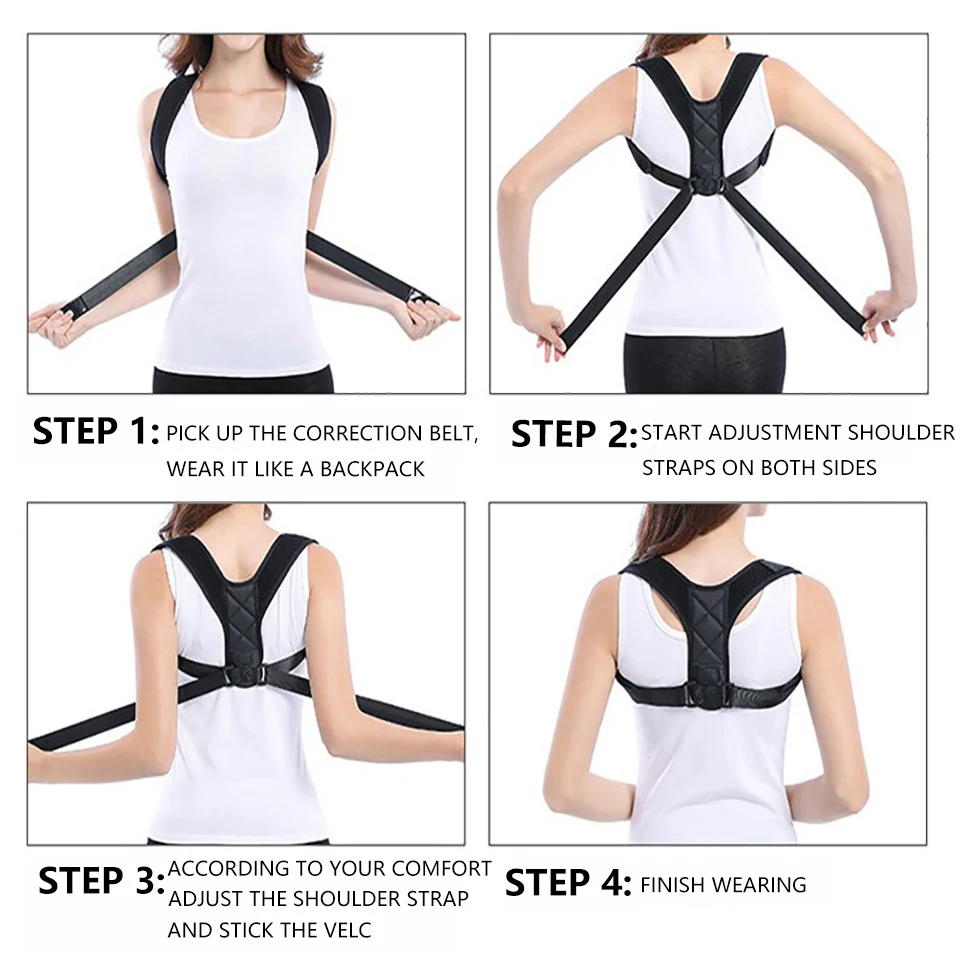 LOOGDEEL Lumbar Posture Orthopedic Belts Men Women Adjustable Posture Corrector Back Support Strap Brace Shoulder Spine Support