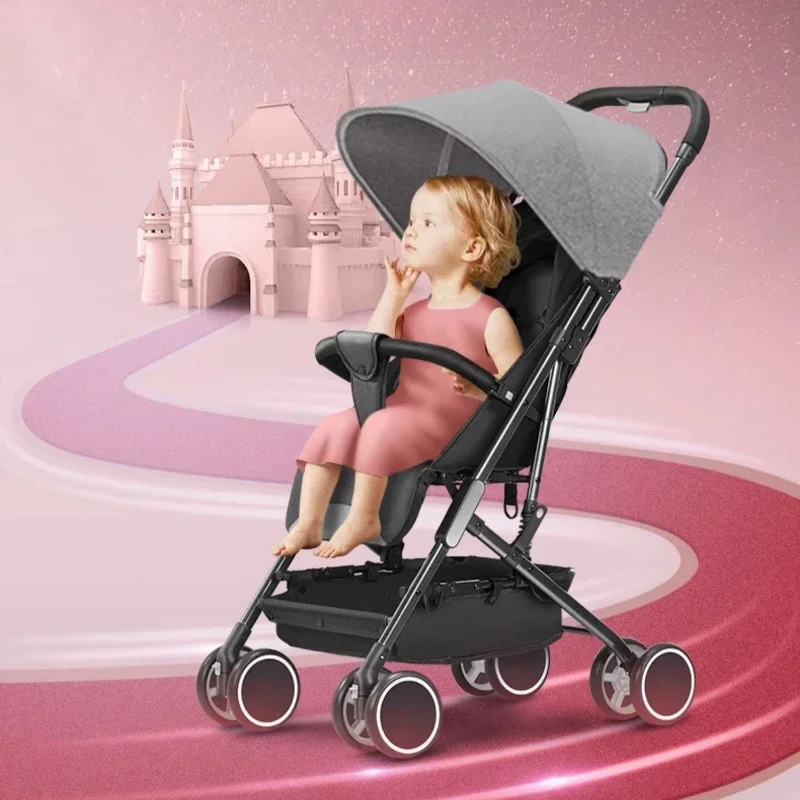 

Simple Modern Baby Stroller – Widened Design with Shock Absorber, Lightweight One-Key Folding Newborn Cart, Can Sit or Lie Down