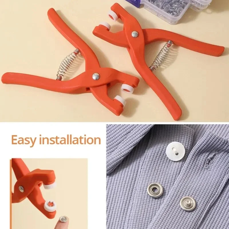 

Customizable Button Kit With Hand Pressure Pliers 50pcs Snaps , Metal Snaps For Sewing, Sewing Snaps Crafts Clothes