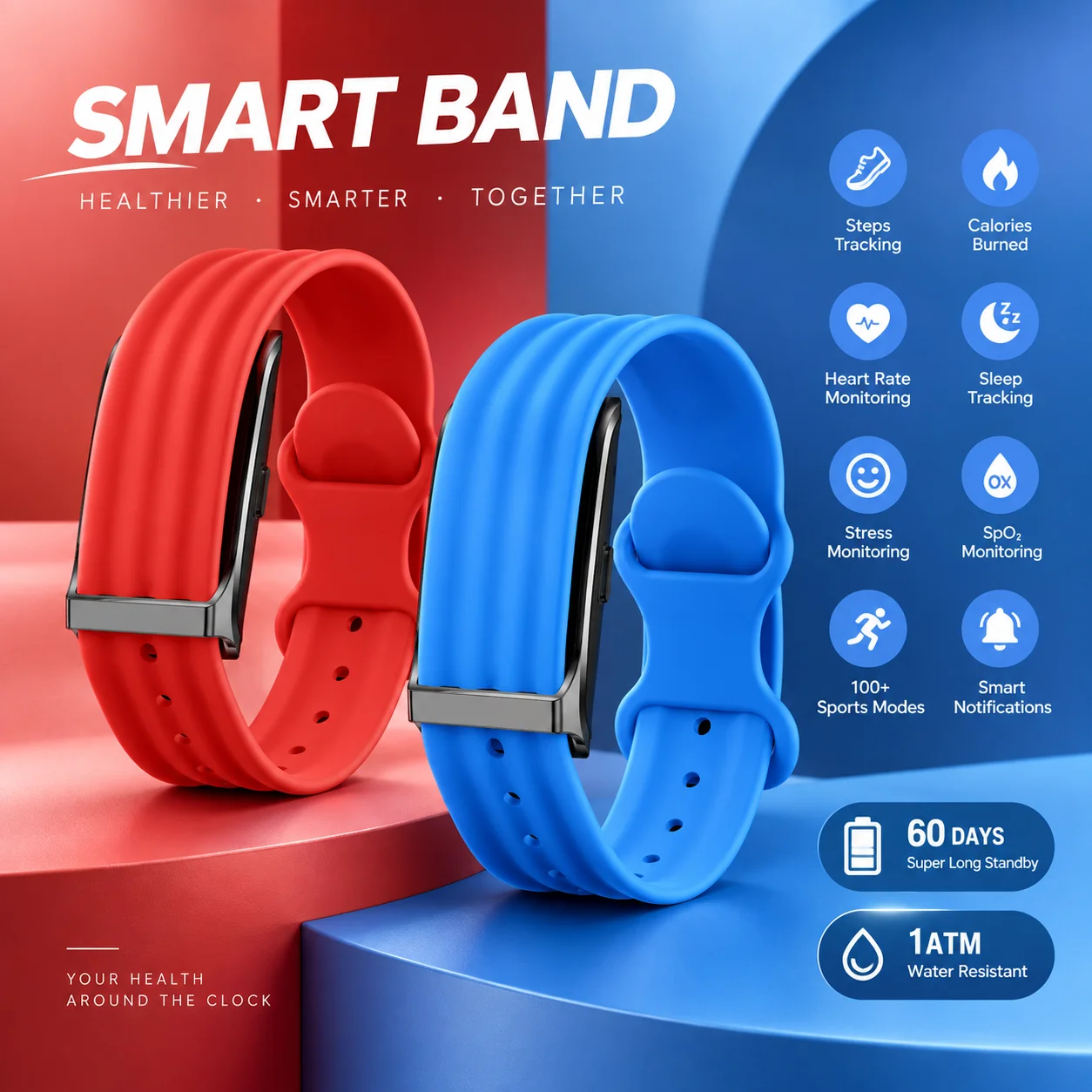 LIGE Novo Relógio Inteligente Ultra Leve Sem Tela para Homens e Mulheres, Pulseira Inteligente de Fitness, Pulseiras Esportivas, Monitor de Frequência