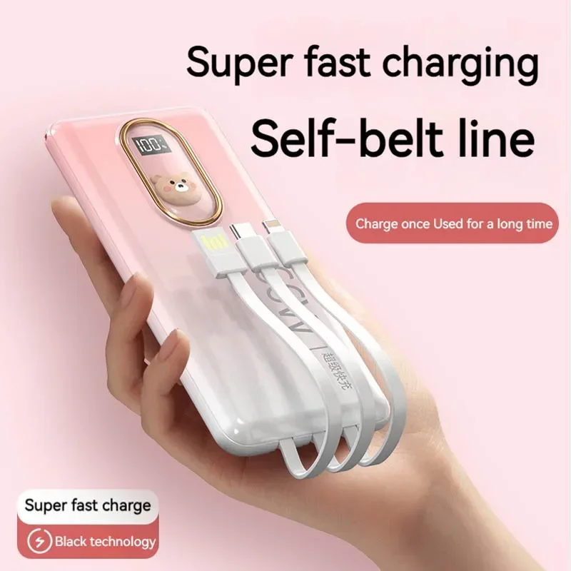 

66W Fast Charging for Huawei P40 Power Bank 30000mAh with Cable Powerbank Portable External Battery Charger For iPhone 13 Xiaomi