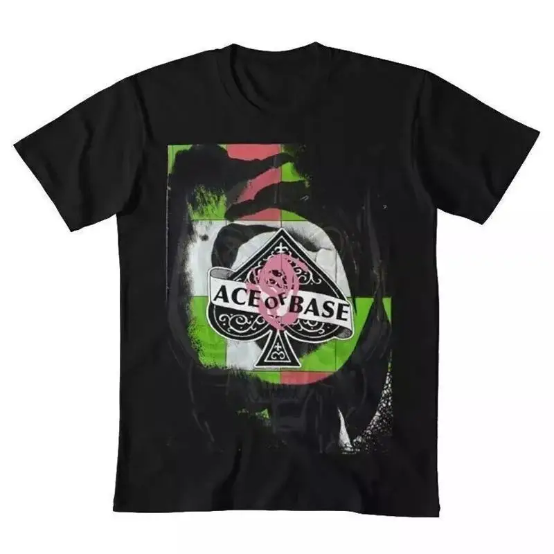 خمر الآس من قاعدة الموسيقى عاشق القطن الأسود كل حجم الكلاسيكية تي شيرت webp #1