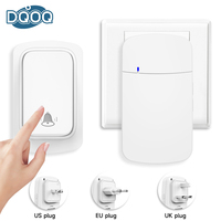 No Battery US EU UK Plug IP44 waterproof high volume electronic AC door bell 150m long distance self powered wireless doorbell