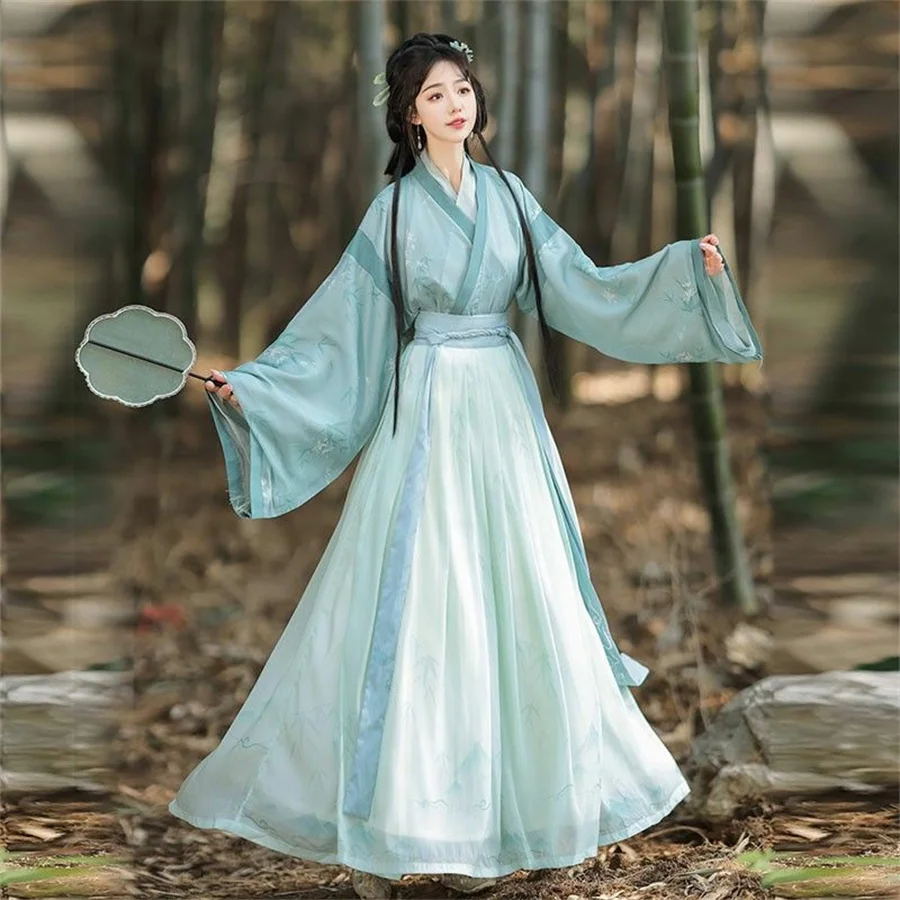 Women's Traditional Chinese Korean Costume Korean Women's Dress Embroidered Wei Jin Dynasty Party Performance Dance Costume