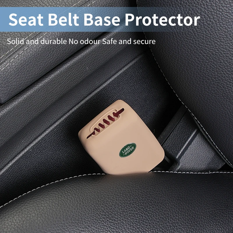 2Pcs Car Seat Belt Base Cover Silicone Anti-Scratch Mat Accessories For Land Rover Freelander 2 L2 LF Discovery 3 4 L319 L462