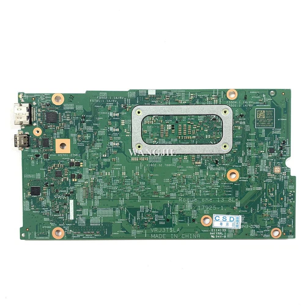 CN-02CF17 02CF17 2CF17 17925-1 Para DELL Inspiron 13 7386 Laptop Placa-mãe SREJQ I5-8265U CPU + 8G RAM Testado OK