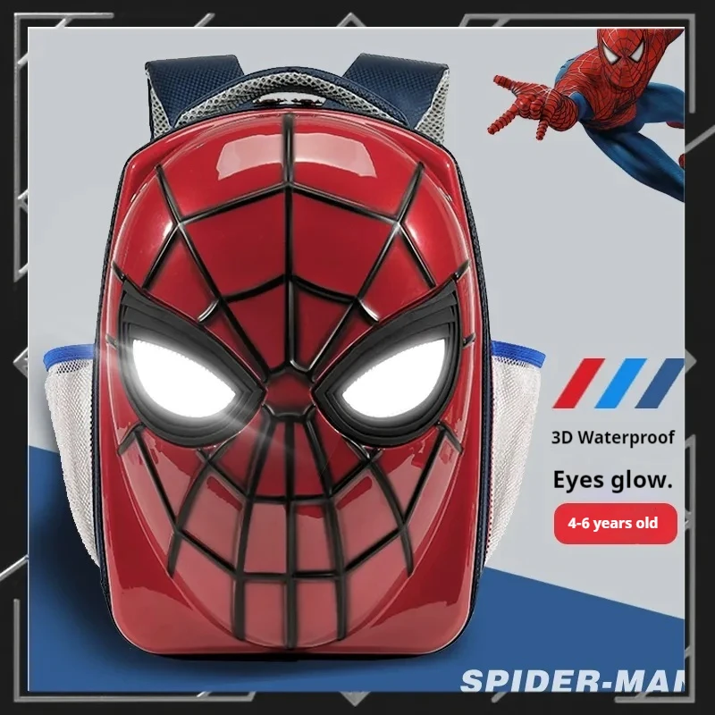 

Светящийся студенческий рюкзак «Человек-паук» для детского сада, большой вместительный рюкзак с расширенными плечевыми ремнями, амортизирующий рюкзак