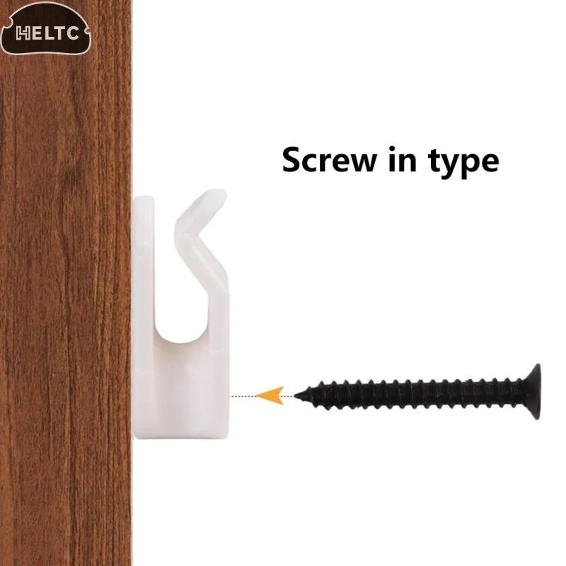 20Pc Plastic Outdoor String Lights Clips Screw-in Plastic Hangers Lights Hanger Hooks For Plant Baskets String Lights Decoration