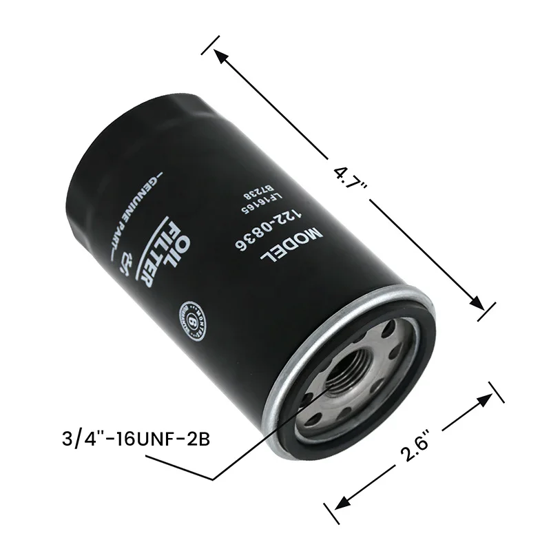 فلتر زيت سبوت 122-0836، 1220836 لتوليد الطاقة من سلسلة RV QG 5500/7000