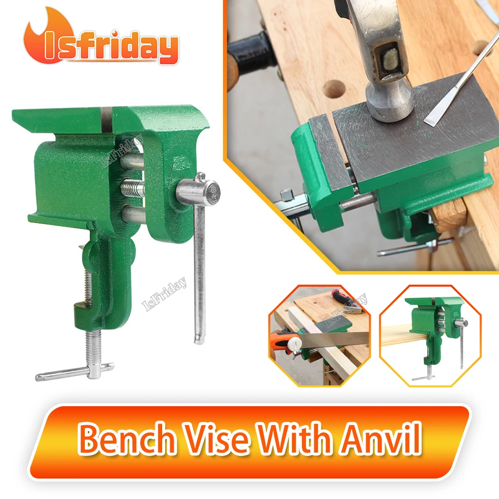 Pequeno Banco Doméstico Vise com Bigorna Mesa Vise Batida Plana Flat Nose Alicate Multi-funcional Clamp Handmade Faça Você Mesmo Ferramenta