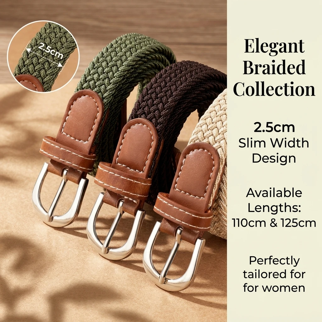 Women's elastic and elastic woven belt in one outfit, casual and versatile denim belt for men and women