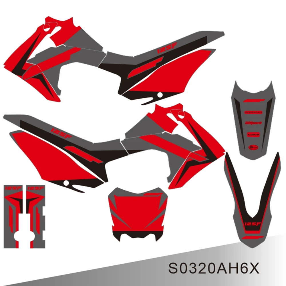 Para HONDA CRF 125F CRF 125 F CRF125F 2013 2014 2015 2016 2017 2018 calcomanías gráficas completas pegatinas fondo de motocicleta