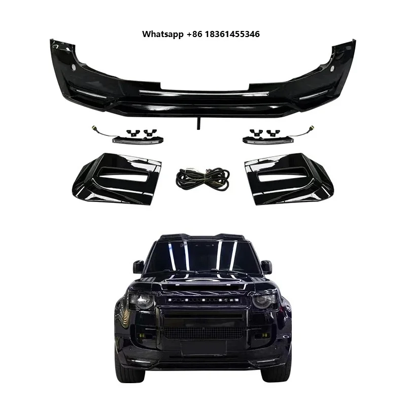 For 2020-2025 Range Rover Defender Car Bumper Modification Upgrade New Model Front Lip Bumper Accessories with Fog Light