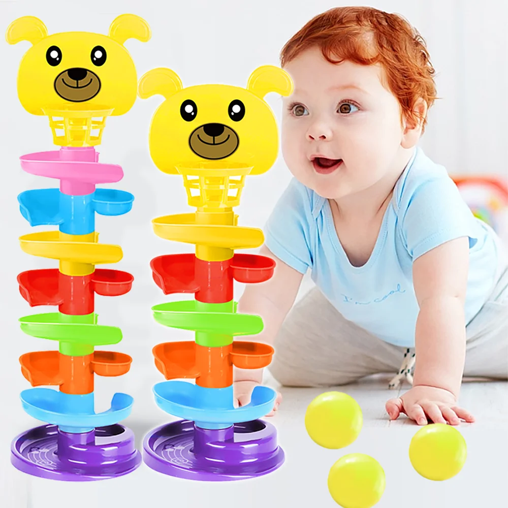 

Montessori Baby Toy Rolling Ball Children Montessori Educational Games For Babies Stacking Track Baby Development Toy 1 2 3 Year