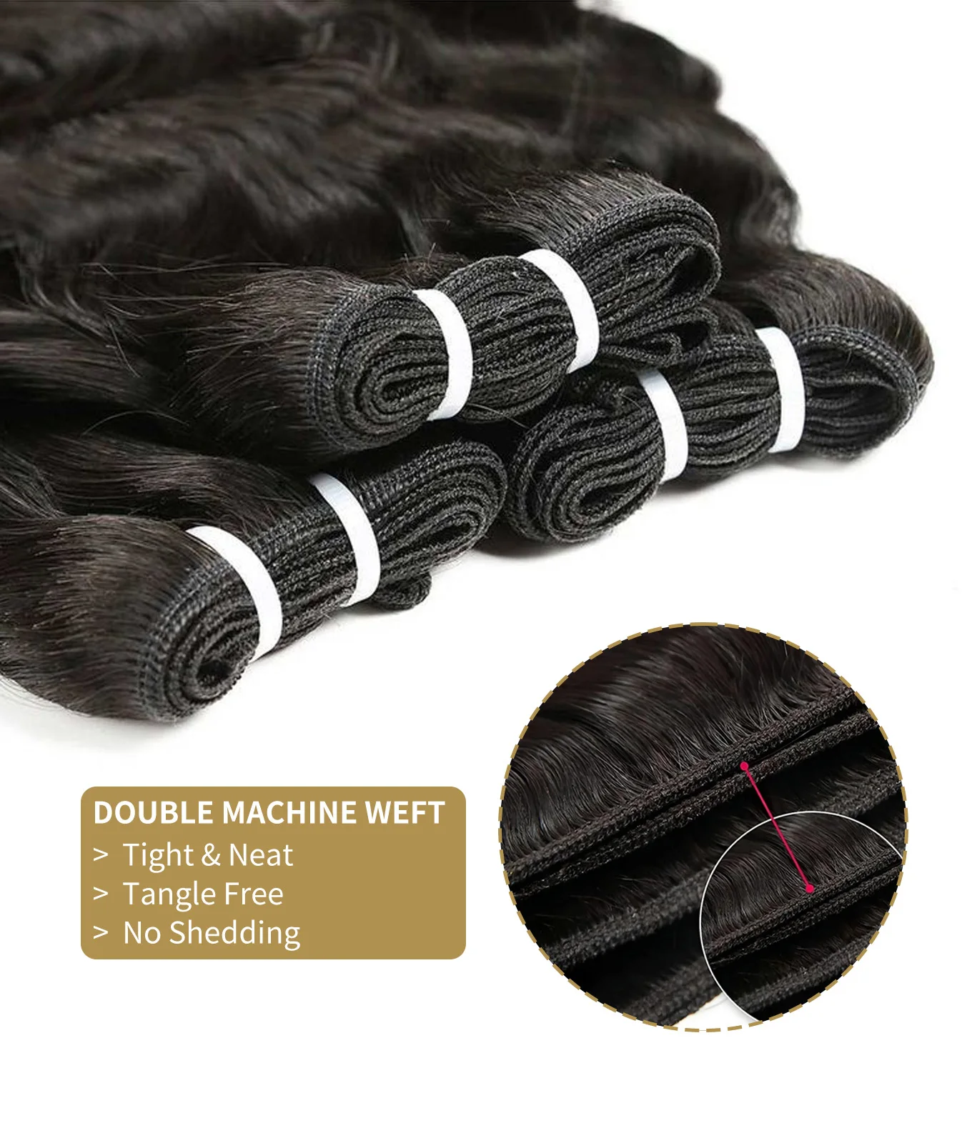 Jet Black Body Wave Human Hair Extensions Real Human Hair 20 Inch Weft Hair Extensions Human Hair 120g Hair Real Human Hair #1B