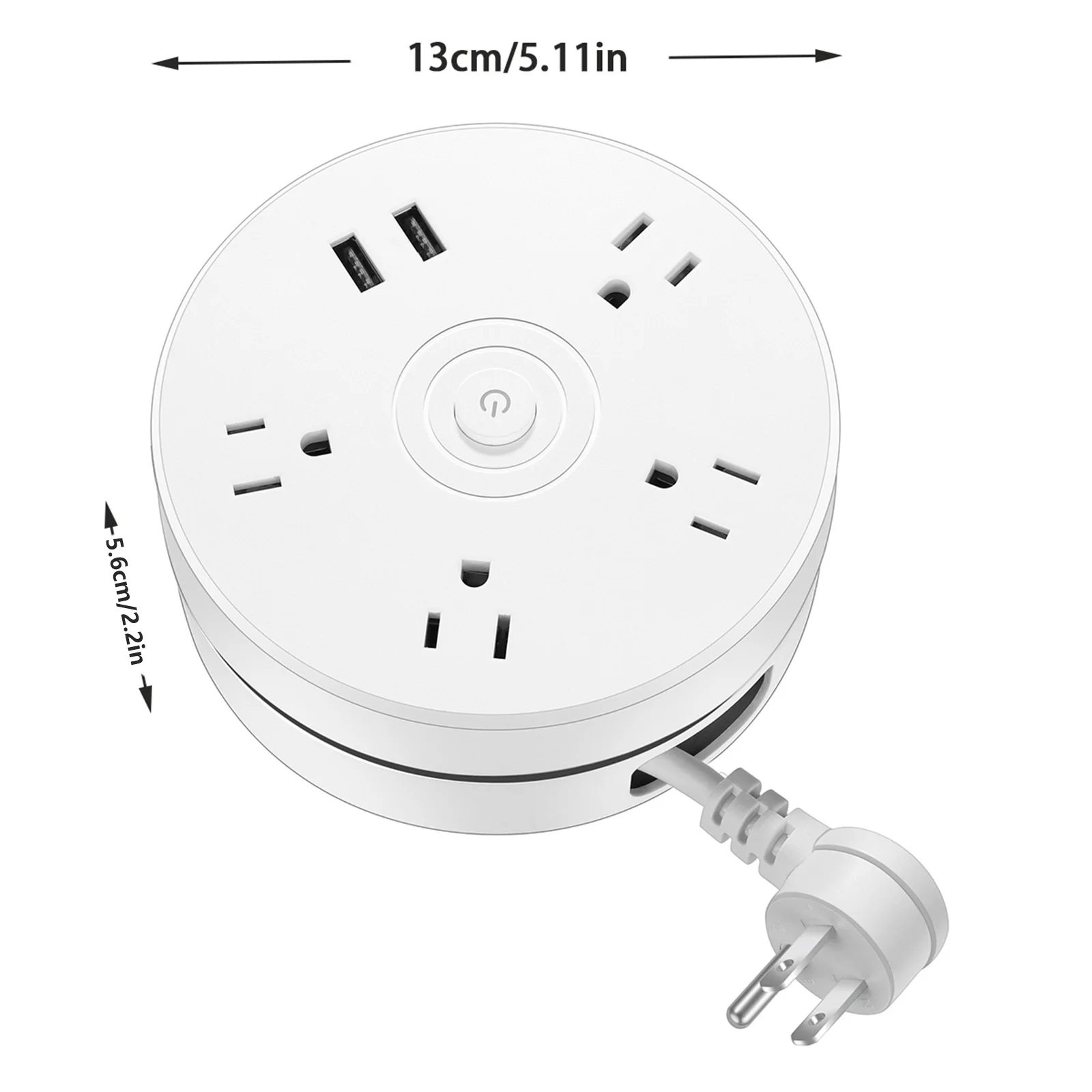 Stekkerdoos Wandgemonteerde Stopcontact 2 Usb-Laadpoorten 4 Stopcontacten Met 6.56 Ft Verlengsnoer Ons Stekker Stopcontact