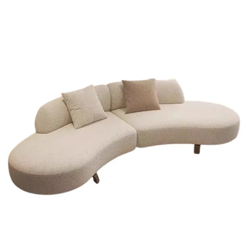 Curved Modern Soft Unique Sofa Kawaii Wood Foam Nordic Luxury Sofa Sectional Lounge Designer Divano Letto Living Room Furniture