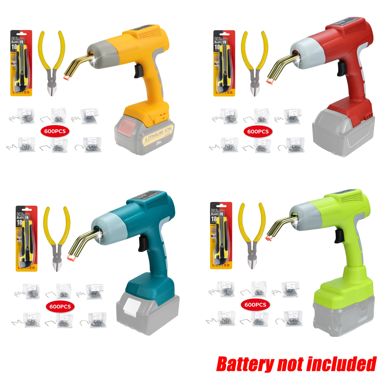 80W Plastic Welder Torch Kit for Dewalt/Milwaukee/Makita/Ryobi Li-ion Battery Car Repair Nail Welding Wire Tool Welding Gun