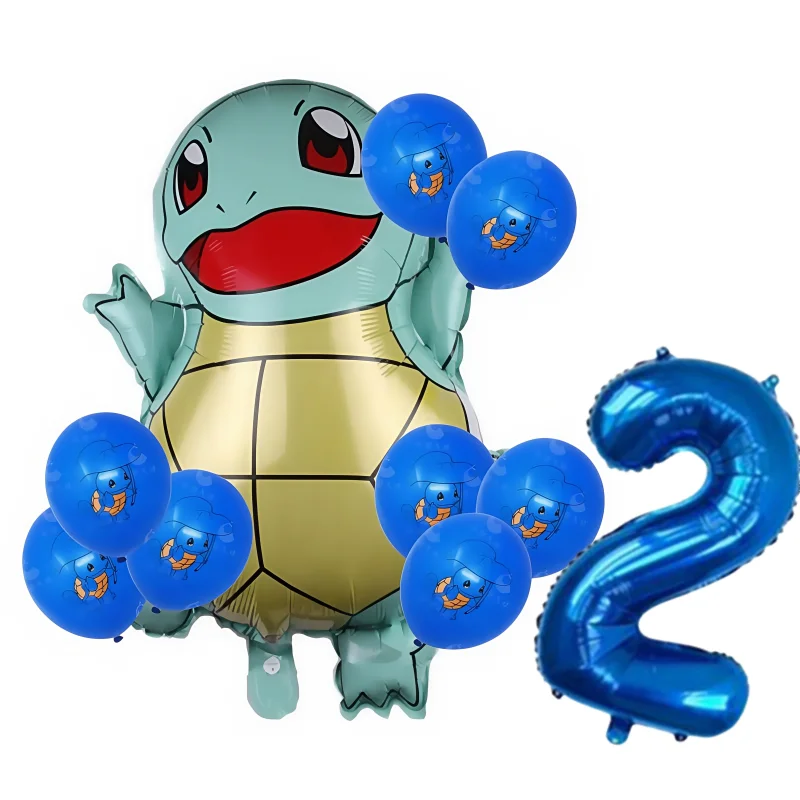 10 Buah Set Balon Nomor Foil Ulang Tahun Pokemon Pikachu Tupai Charmander Perlengkapan Dekorasi Pesta Anak Laki-laki Perempuan Baby Shower Globo