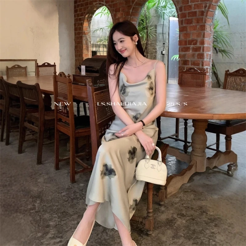 

Женское платье на шнуровке для отпуска, элегантное платье на бретельках с открытой спиной и плиссированной подкладкой, женские платья в стиле ампир, 2025 летнее вечернее женское платье