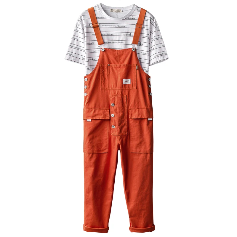 

Retro Japanese Sle Men's Loose Fit Workwear Pants Youthful Casual Long Trousers Wear Resistant Cargo Overalls for Couples