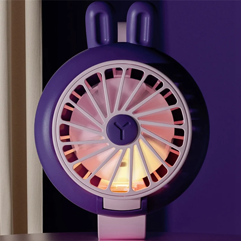 Wristband Fan 300Mah Kids Mini Wristband Multifunction Portable With Breathing Light Watch Model Fan, Easy Install Purple-Y41A