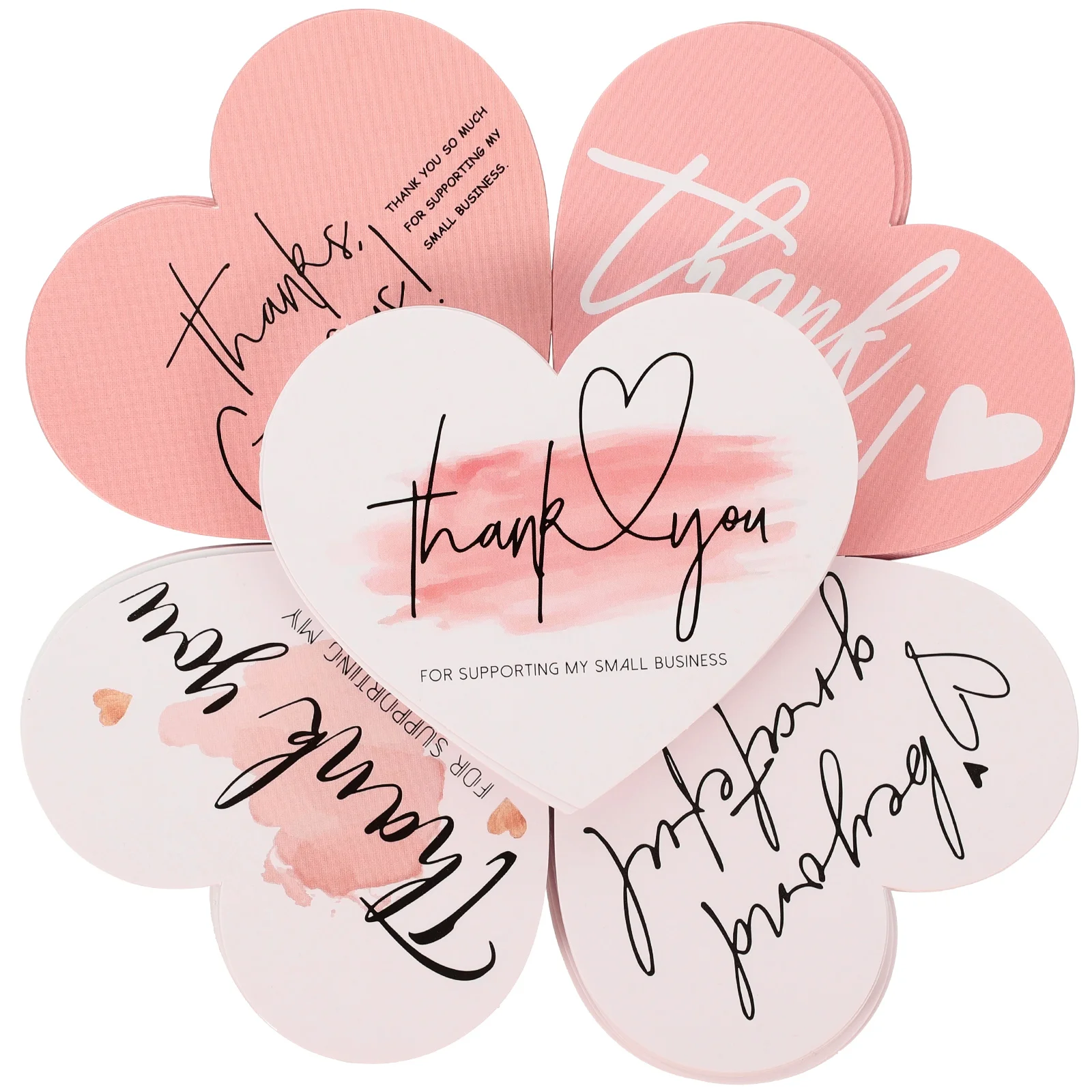 

150 Pcs Shaped Thank Small Business Supplies You Cards Pink Smooth Decorative Wedding Party Favor Supplies Elegant Design