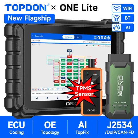 TOPDON ONE Lite Car Diagnostic Tools Automotive Scanner Full System ECU Coding Active Test OBD2 Scanner 52 Resets CAN FD DOIP FCA